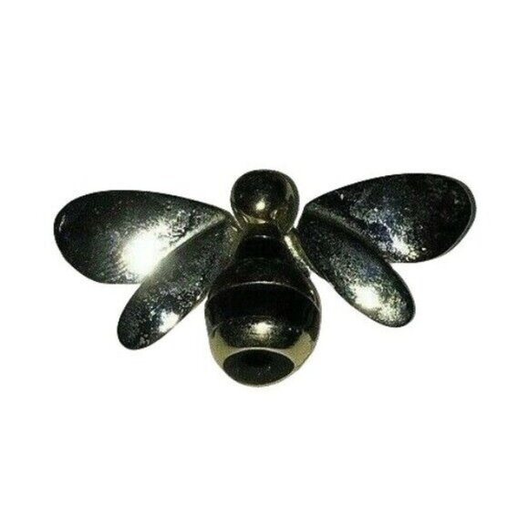 Laura Conrad Silver Gold Black Enamel Bumblebee Bee Signed Designer Pin Brooch - Picture 1 of 2